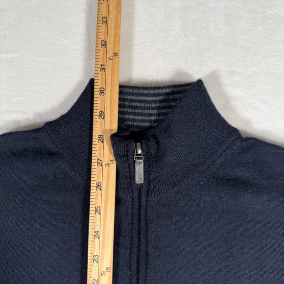 UNTUCKit Sweater Men Size XL Blue 1/4 Zip Mock Neck 100% Merino Wool Belguardo - Picture 4 of 9